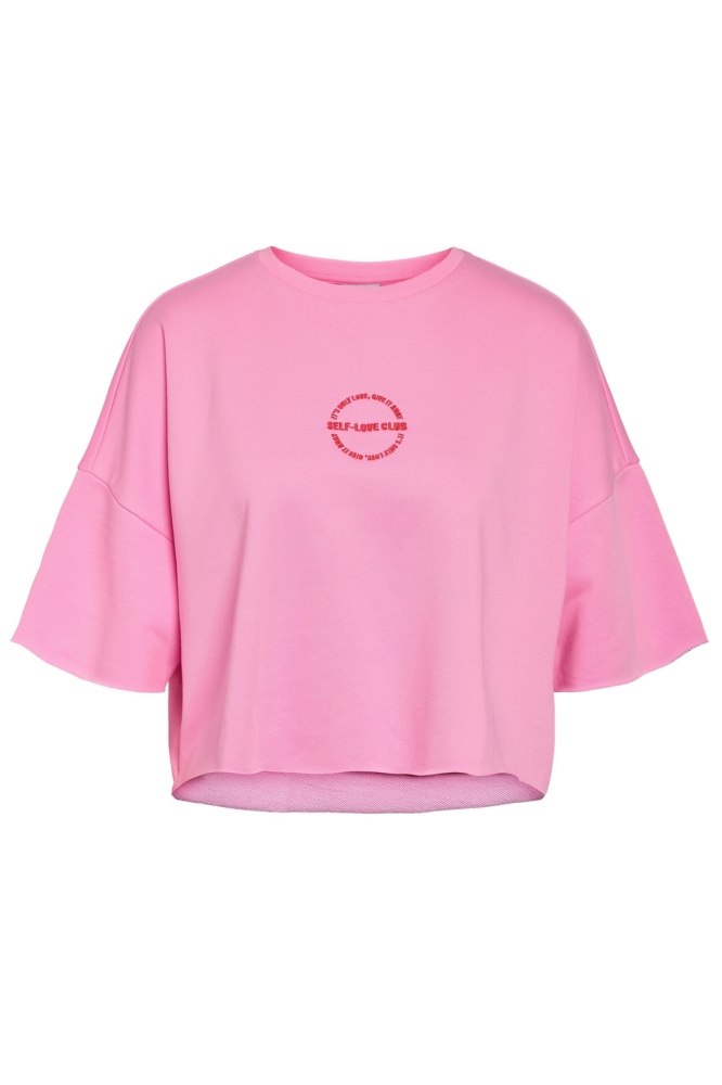 NMASTON 2/4 O-NECK SWEAT JRS 27033247 BONBON/EMBROID TOMATO